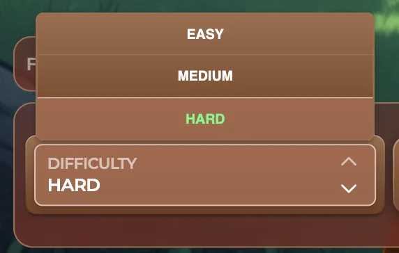 Forest Arrow Difficulty Levels